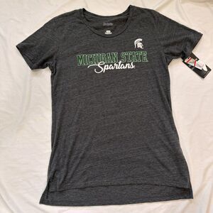 New! Michigan State Spartans, Women’s Size Small, Gray Soft T-Shirt